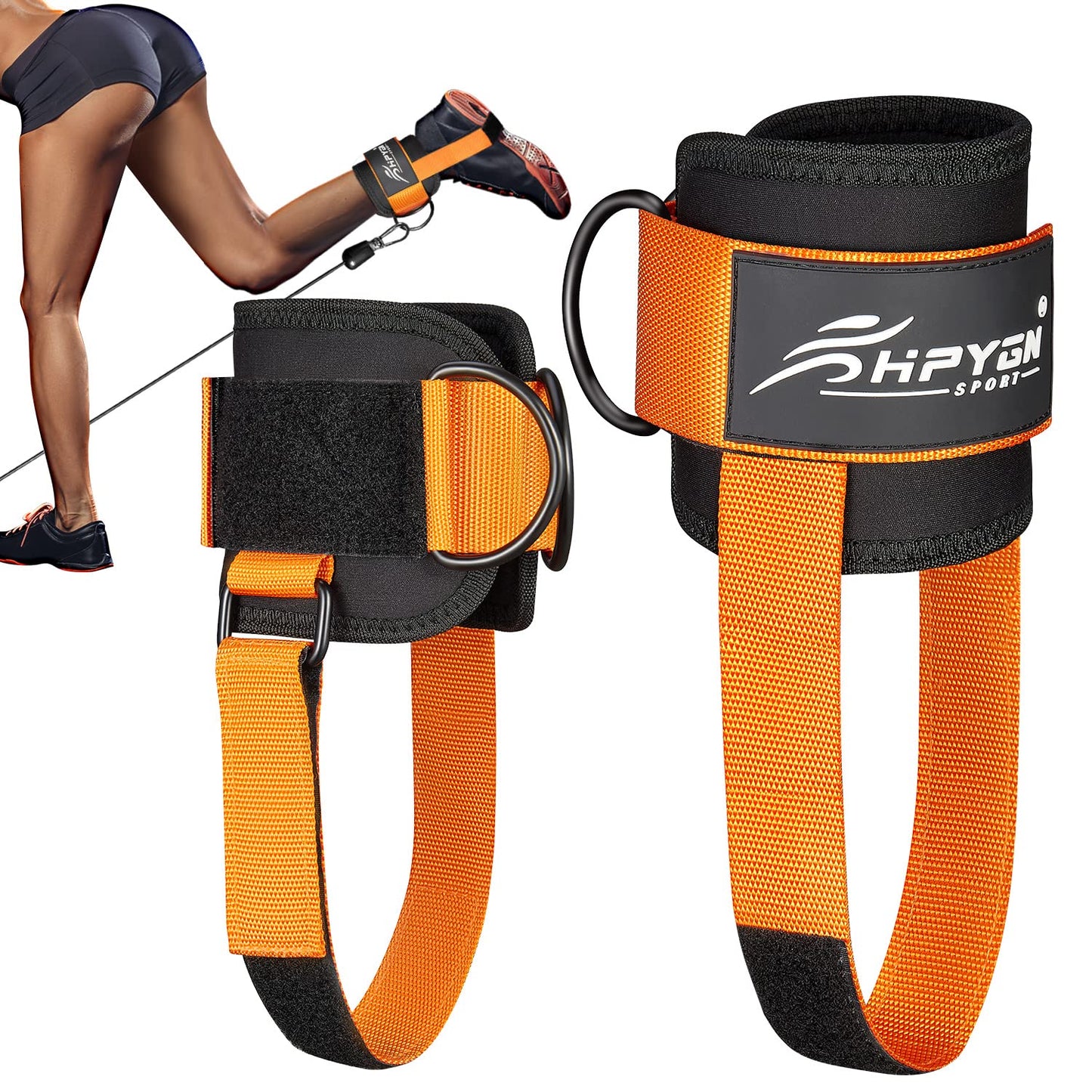 Ankle Strap for Cable Machine, Padded Ankle Straps for Cable Machine Kickbacks, Glute Workouts, Leg Extensions, Curls, Booty Hip Abductors Exercise, Adjustable Comfort Ankle Cuff for Gym