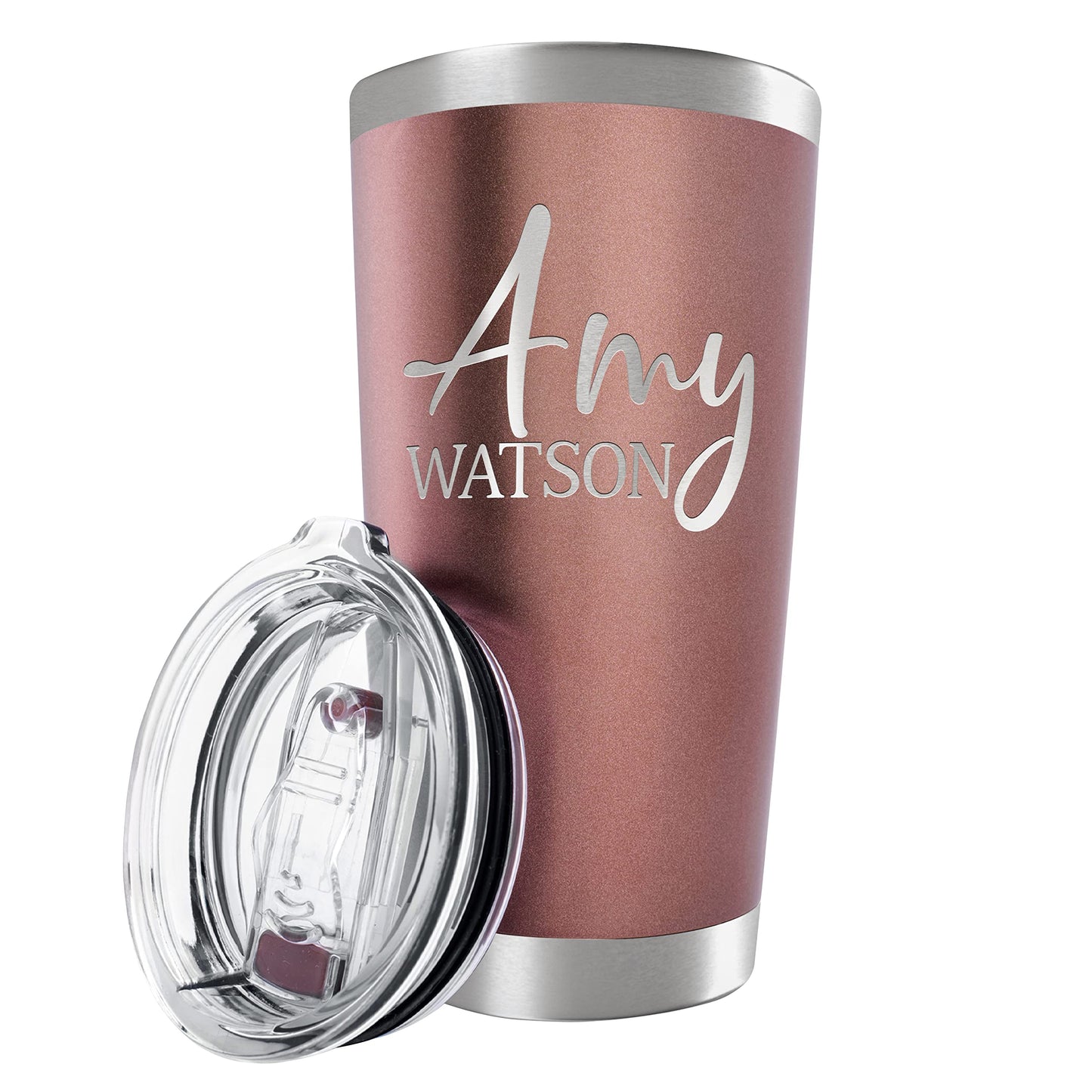 Be Burgundy Personalized Tumbler with Engraved Name - 12 Designs, 20 Oz Coffee Tumbler with Slider Lid, Black - Double Wall Insulated, Personalized Gifts for Him