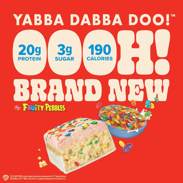 Pure Protein Fruity PEBBLES™ Protein Bars – 20g Protein, 3g Sugar, 190 Calories (4 count) Low Sugar* High Protein Snack – Gluten Free - Perfect for a Healthy Snack.