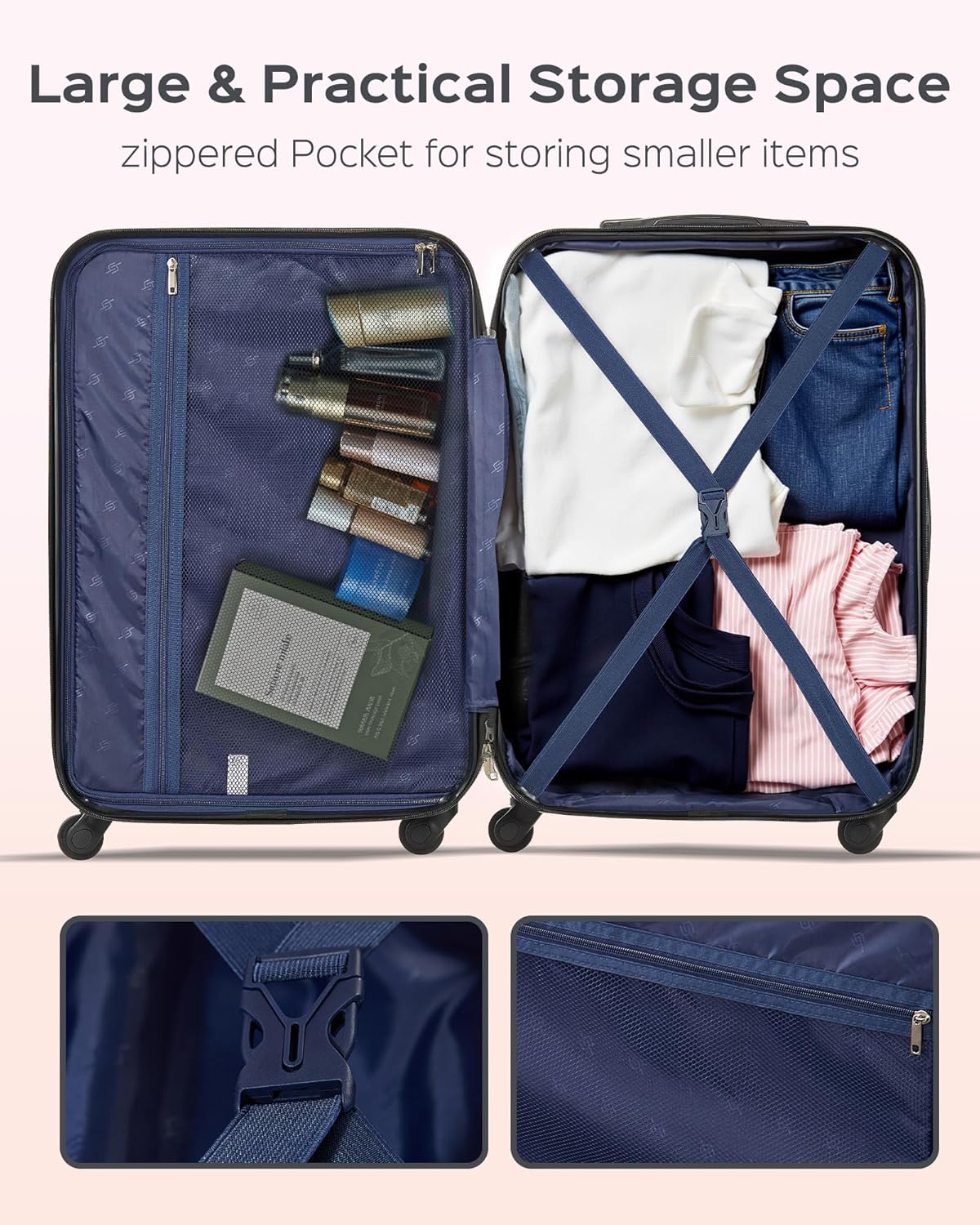 Suitour Luggage Sets 2 piece, Lightweigh Luggage Set with Spinner Wheels, 19/27 inch Travel Suitcase Set