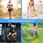 PreCut Kinesiology Tape for Knees, 12 PCS Waterproof KTQUICK Knee Tape for Knee Pain Relief Pre Cut, Original Cotton Athletic Knee Tape, Waterproof & Hypoallergenic Latex-Free for Sports (Black)