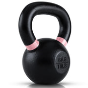 Single Cast Iron Kettlebell | Powder Coated - Wide Handle Weights for Core & Glute Workouts; Swings, Squats, Deadlifts; Strength, Endurance & Flexibility for Men & Women