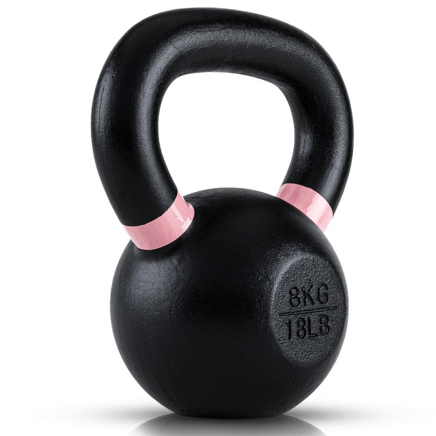 Single Cast Iron Kettlebell | Powder Coated - Wide Handle Weights for Core & Glute Workouts; Swings, Squats, Deadlifts; Strength, Endurance & Flexibility for Men & Women