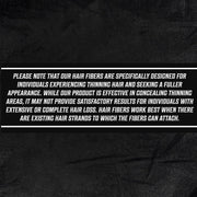 Viking Revolution Black Hair Fibers for Thinning Hair Men - Thick Fiber for Bald Spot Cover Up - Hair Building Fibers with Kerating and Biotin - Hair Fiber for Men for Thicker and Fuller Look (0.52oz)