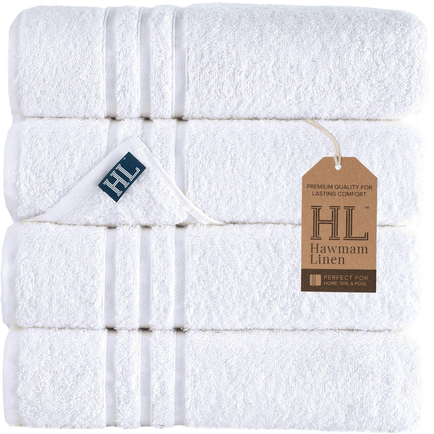 Hawmam Linen Coral Orange Bath Towels 4 Pack Soft and Absorbent, Premium Quality Perfect for Daily Use 100% Cotton Towel 600 GSM