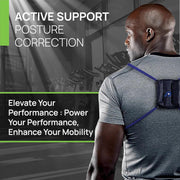 PRIMEKINETIX PostureMedic Dynamic Posture Brace for Neck and Back Support -For Enhanced Shoulder Alignment, Posture Improvement & Stretching- M(Blue)