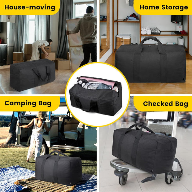 Vorspack Extra Large Duffle Bag for Travel - 100L Duffel Bag for Men Gear Bag for Storage Foldable Weekender Bag for Overnight Camping - Black
