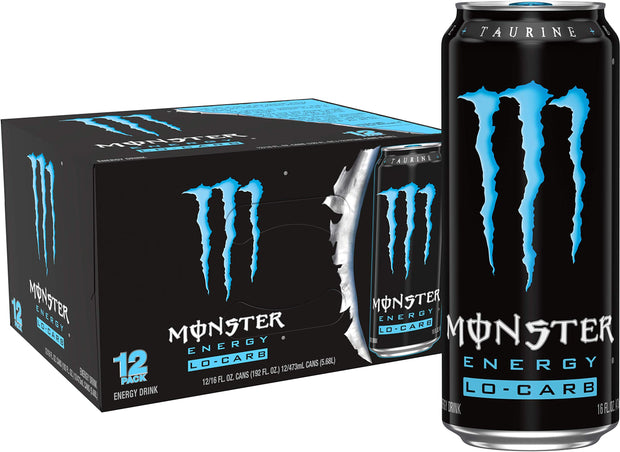 Monster Energy, Lo-Carb Monster, Low Carb Energy Drink, 16 Ounce (Pack of 15)