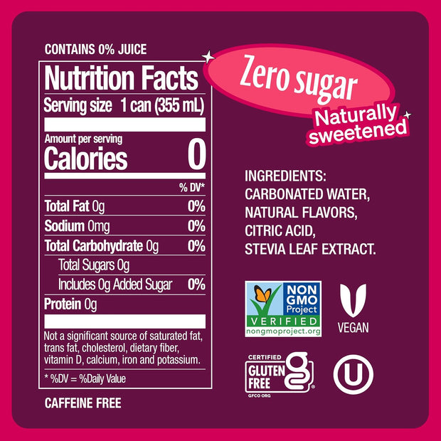 Zevia Zero Sugar Soda, Black Cherry, 12 Ounce Cans (Pack of 12)