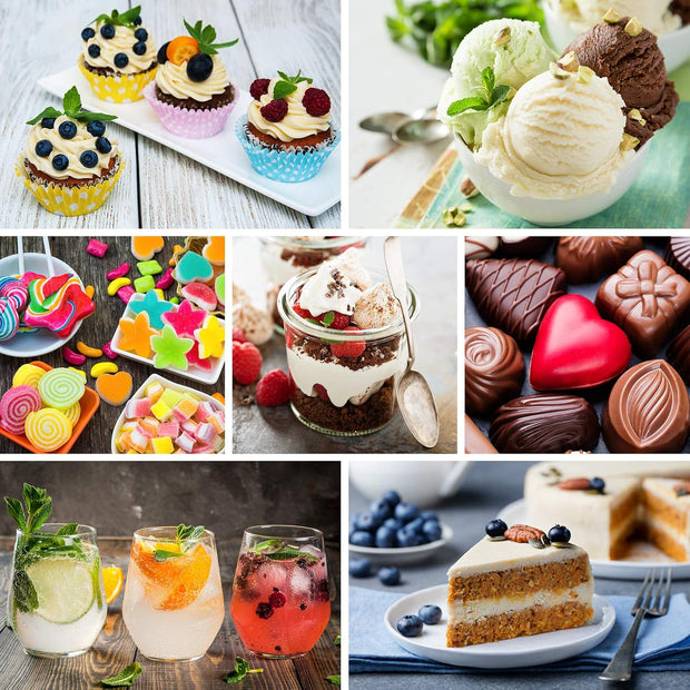 Nomeca Food Flavoring Oil, Candy Flavors Strawberry Chocolate Vanilla Flavoring Extract for Baking Cooking and Lip Gloss Making, Water & Oil Soluble - .2 Fl Oz / 6 ml with Droppers (Pack of 12)