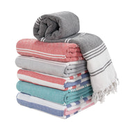 LANE LINEN 6 Pack Oversized Pre-Washed Lightweight Quick Dry Coral Beach Towels - 39"x71"