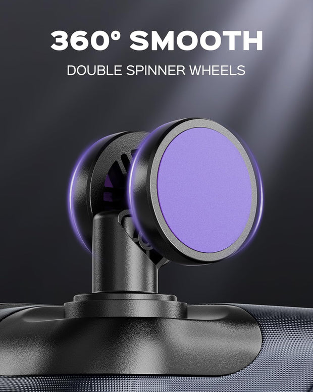 Luggage Sets 3 Piece, Carry On and Checked Hardside Lightweight Suitcase with Spinner Wheels and TSA Lock (20/24/28 inch), Purple