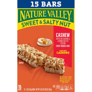Nature Valley Sweet and Salty Nut Granola Bars, Cashew, 15 Bars, 18 oz