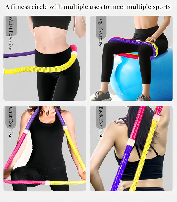 TJHNMNC Weighted Soft Spring Hula Hoop for Adults – 3.5lb Foldable Fitness Hoop, Waist-Friendly Design, Portable Slimming Exercise Equipment for Home and Travel