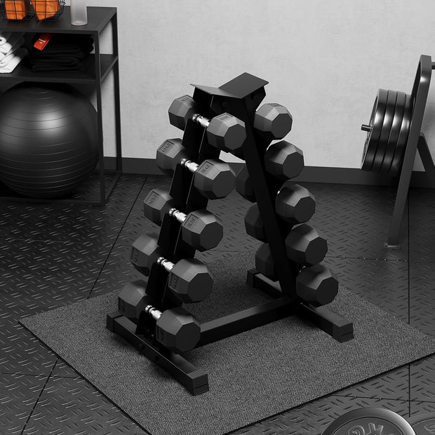 Premium Rubber Coated Hex Dumbbell Weight Set with Rack, Multiple Packages,210LB/350LB/450LB/550LB Set for Home Gym, Hand Weights for Muscle Toning, Strength Building & Full Body Workout