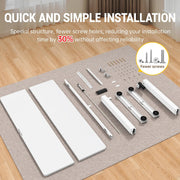 Veken 55 Inch Large Electric Standing Desk, 4 Memory Heights Adjustable,Sit to Stand Up, Work Home Office Computer Table for Study, Walking Pad, Writing, and Games, Wooden Desktop Desks, White