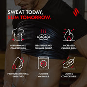 Sweat Shaper Men's Sauna Suit Shirt Athletic Tee, Short Sleeve Compression T-Shirt, Performance Baselayer Workout Shirt