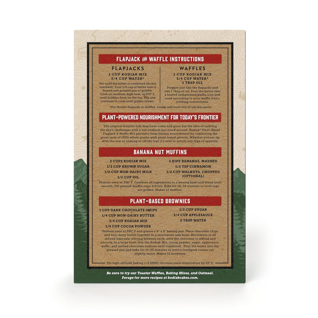 Kodiak Cakes Plant Based Flapjack, Pancake & Waffle Mix, Classic, High Protein,100% Whole Grains (Pack of 6)