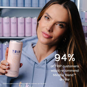 Trip Mindful Blend, Lightly Sparkling Adaptogen Seltzer, Mocktail w/ 120mg Magnesium Citrate with Ashwagandha, Lions Mane & L Theanine, No Added Sugar, Vegan, Peach Ginger, 12 Oz, 12Pk