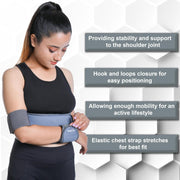 Wonder Care Left Right Shoulder Immobilizer Arm Sling Elastic Brace for Clavicle Collar Bone Dislocation Subluxation Shoulder stabilizer Compression Brace After Rotator Cuff Surgery