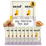 Send Bars Plant-Based Vegan Healthy Protein Bars, With Greens (Peanut Cacao Crunch, 8 Bars) – Only Real Ingredients, Zero Added Sugar, Gluten-Free, Dairy-Free