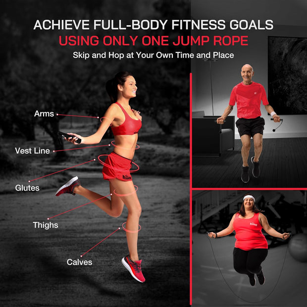 Smart Jump Rope Fitness Skipping Rope with App – 2 Function Modes – Classic 3m Rope & Ropeless Shortballs – Bluetooth Skipping Rope with Fitdays+ App for Seamless Progress Tracking