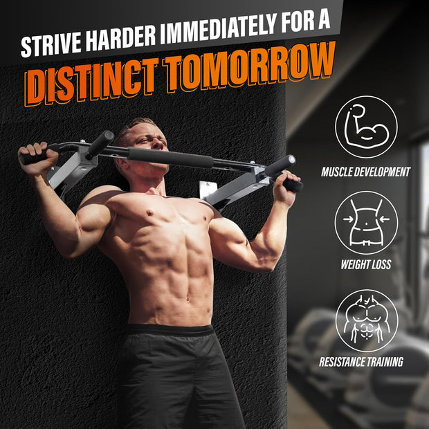 Yes4All Pull Up Bar Wall Mounted - Multifunctional Wall Mounted Pull Up Bar for Home Gym Workout Strength Training Equipment