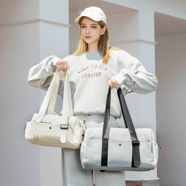 Small Gym Bag For Women Mini Gym Duffle Bag with Wet Compartment Waterproof Sports（Pink Small）