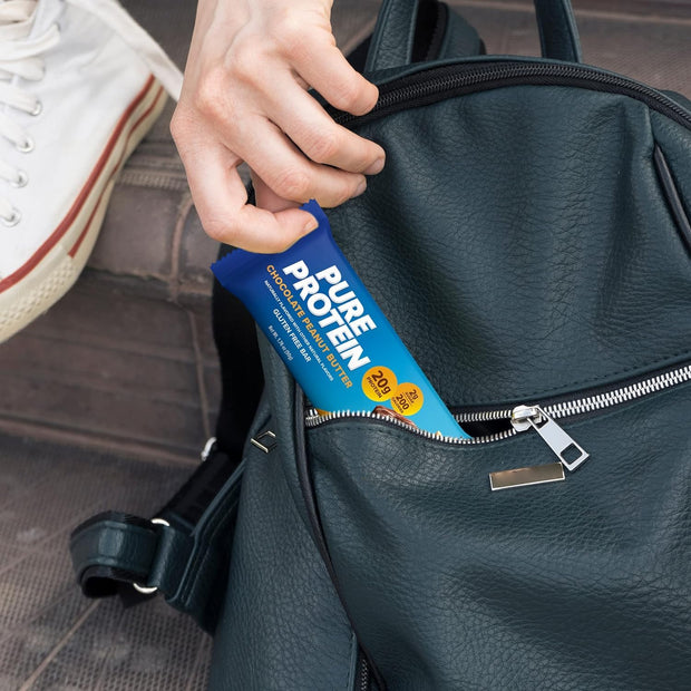 Pure Protein Bars, High Protein, Nutritious Snacks to Support Energy, Low Sugar, Gluten Free 4 pcs Chocolate Peanut Butter 4 pcs Chocolate Deluxe 4 pcs Chewy Chocolate Chip