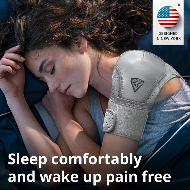 Shoulder Brace - Support & Injury Prevention Brace- Joint Pain Releaser- Shoulder Compression Wrap Strap - Adjustable Injury Accessories for Shoulders - Premium Quality Strap by FIGHTECH (Pink, L-XL)