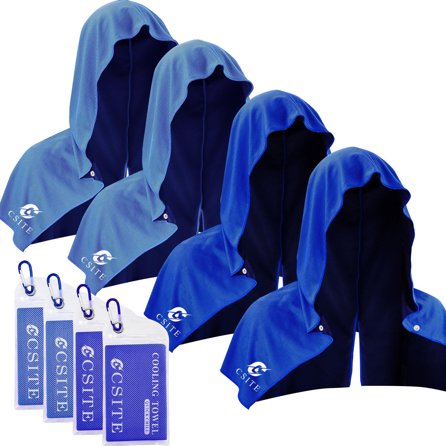 3 Pack Cooling Hoodie Towels for Neck and Face, UPF 50 Sun Protection & Instant Cooling, Ice Towels for Hot Weather, Soft Breathable Towel for Sport, Work Out, Gym, Camping & More Activities
