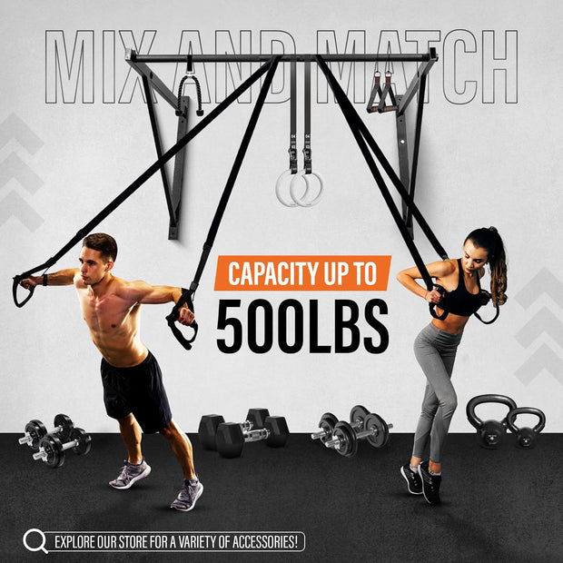 Yes4All Multi-Grip Wall Mount Pull-Up Bar, 16 Inches & 24 Inches Reversible Stud and Wall Compatibility Mounted Pull Up Bar Design, Solid Construction Strength Training