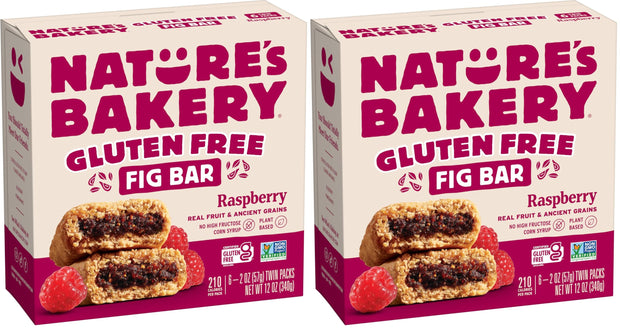 Nature’s Bakery Gluten Free Fig Bars, Blueberry, Real Fruit, Vegan, Non-GMO, Snack bar, 6 boxes with 6 twin packs (36 twin packs)