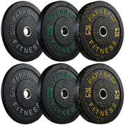 Papababe Weight Plates, 2-Inch Weights Plates Set, Floor Protective Rubber Weight Plates, 10-600lbs Bumper Plates for Barbell Strength Training & Weightlifting (Single/Pair/Full Set)