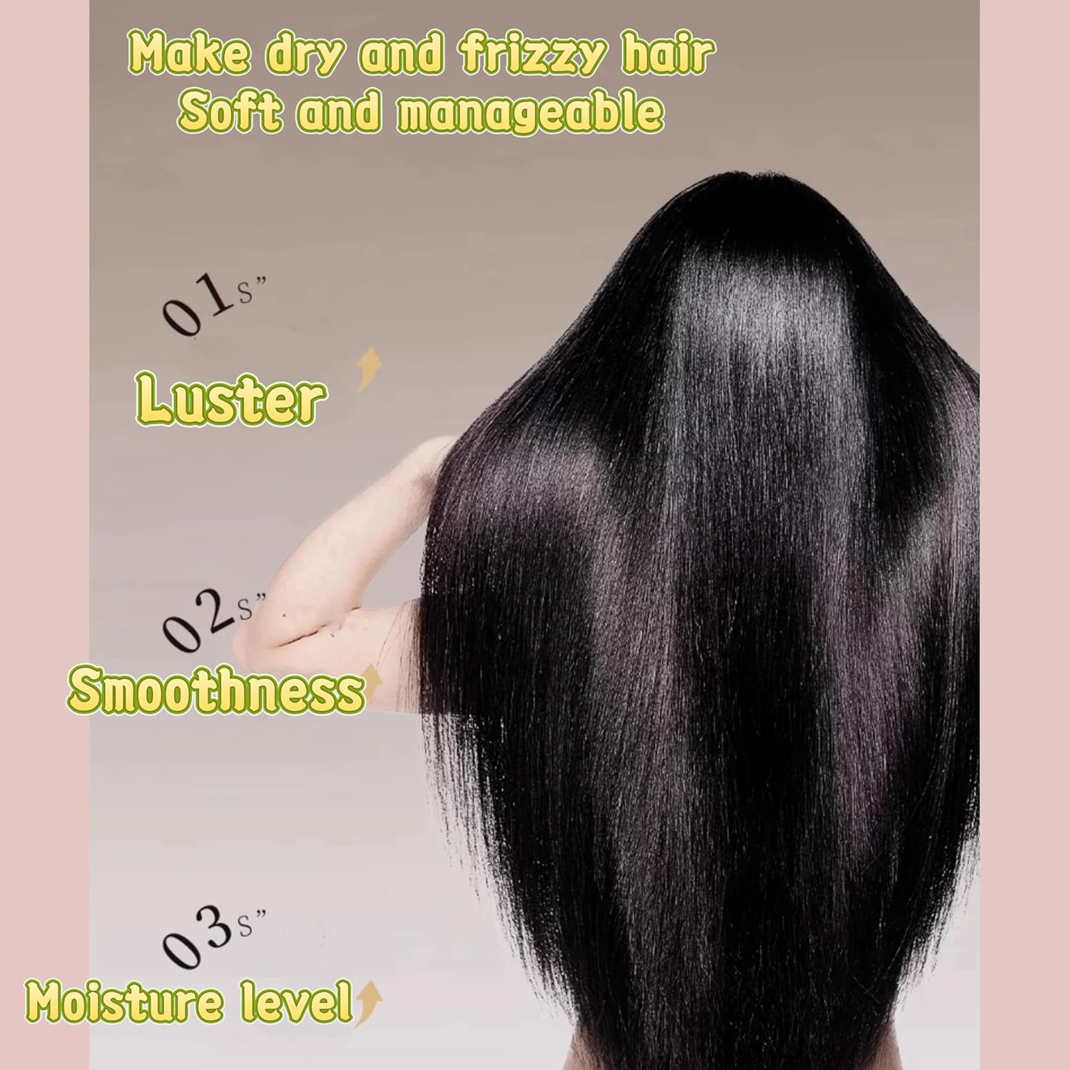 500ml Amino Acid Essence Luxury Nourishing Hair Protein Cream, Hair Repair Cream Collagen Hair Mask, Repairing Essence Hair Mask for Dry, Frizzy (yellow)