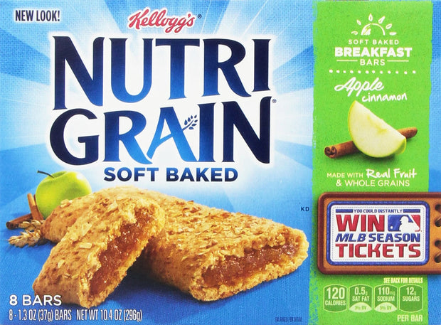 Nutri-Grain Breakfast Bars, Made with 10g Whole Grains, Snack Bars, Apple Cinnamon, 20.8oz Box (16 Count)