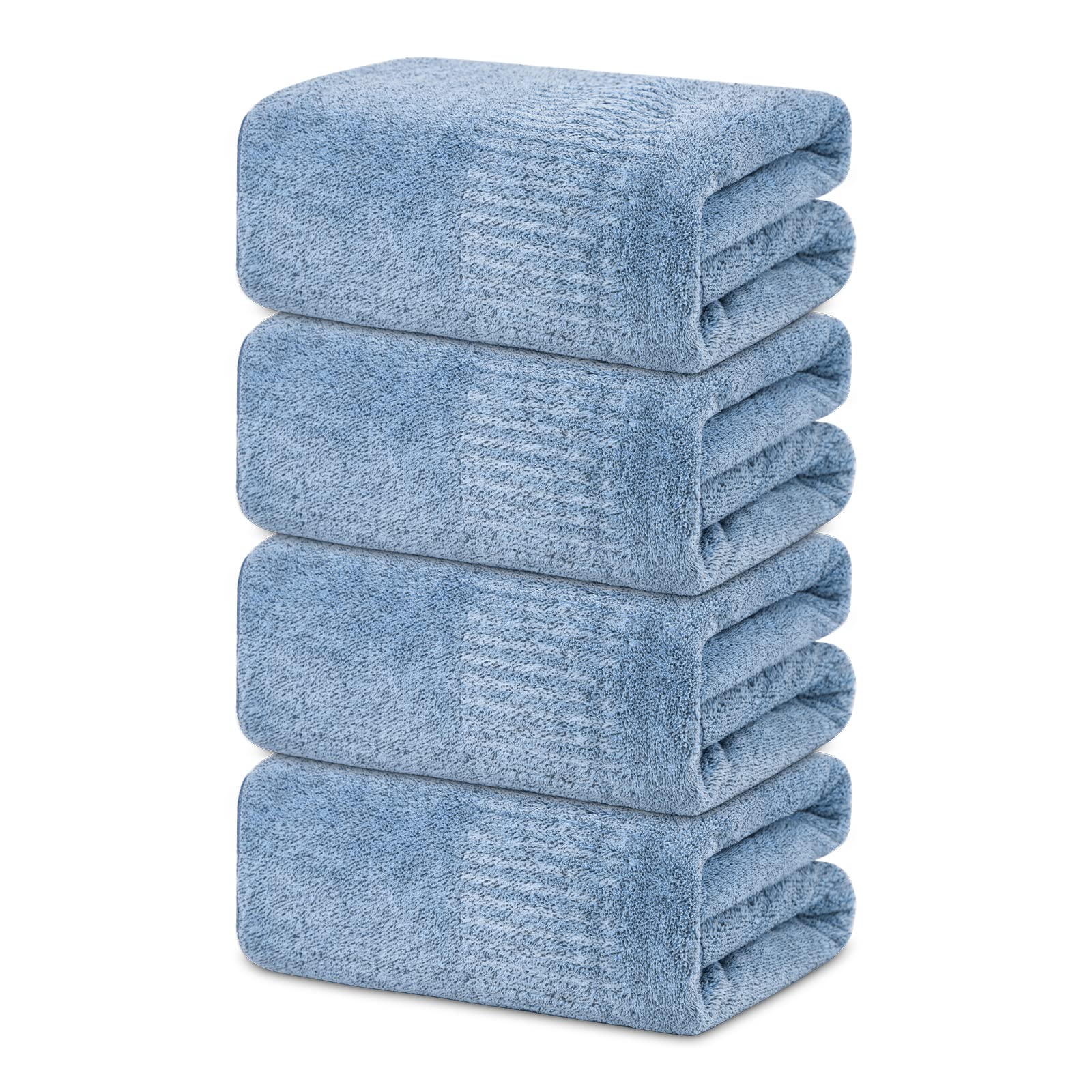 Bath Towels 4 Pack Large Bathroom Bamboo Viscose Towels 35” x 63” Plush Soft Bath Towel for Shower Extra Absorbent Jumbo Bath Sheet - Multipurpose Use as Sports, Travel, Fitness, Yoga (Purple)