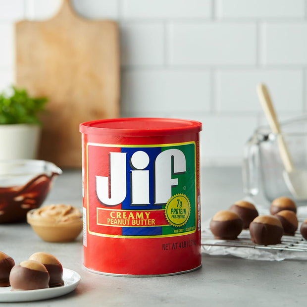 Jif Creamy Peanut Butter, 4 Pounds (Pack of 2)