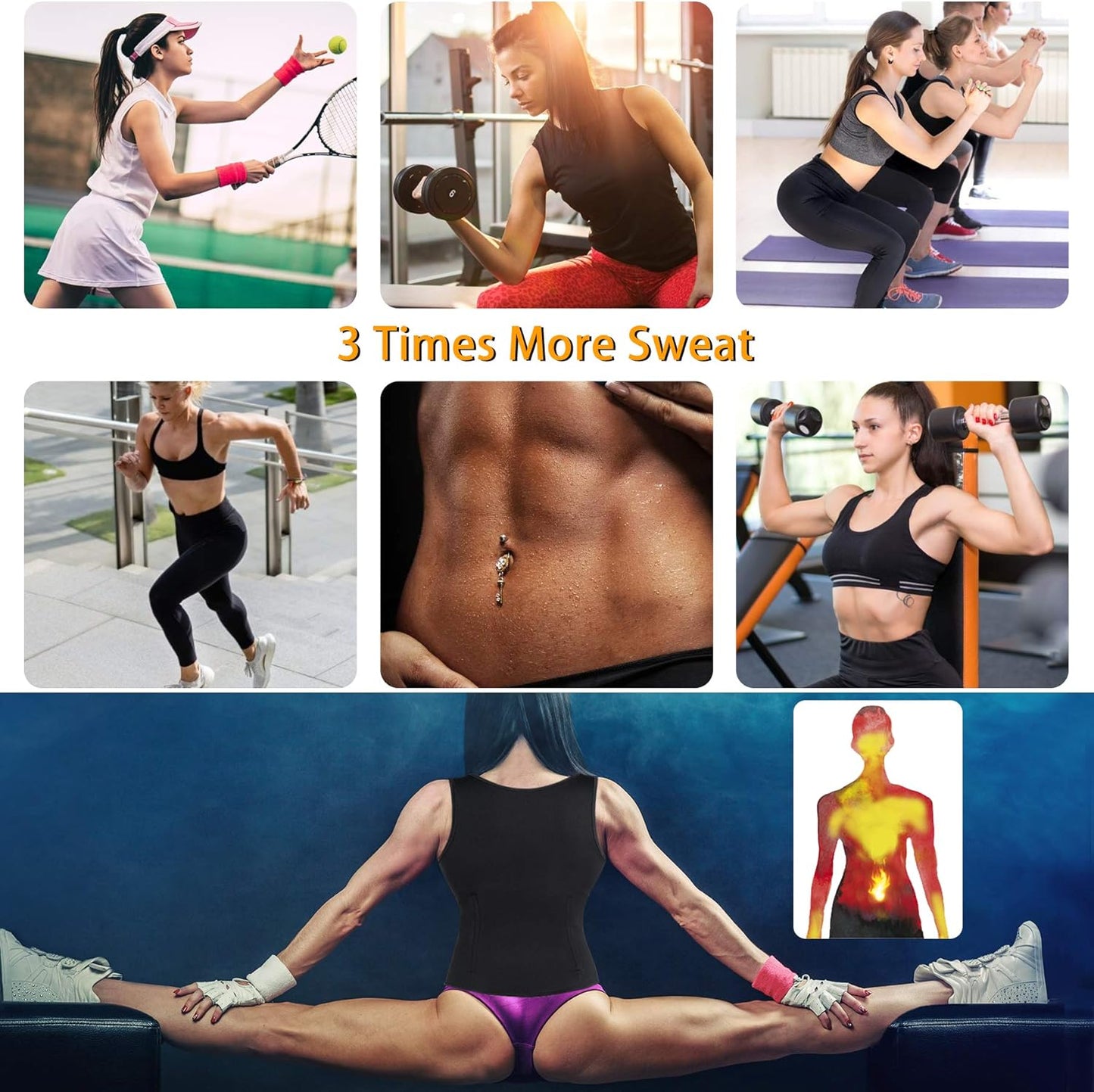 GAODI Womens' Waist Trainer Neoprene Sauna Suit Body Shaper