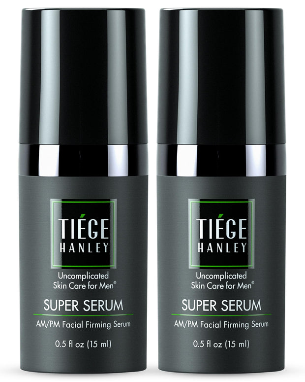 Tiege Hanley Anti-Aging Face Serum, SUPER SERUM (1-Pack) - Skin Tightening Facial Serum for Men - Mens Serum For Face with Sodium Hyaluronate & Retinyl Palmitate for Smoother & Tighter Skin, 0.5 Fl Oz