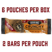 Kodiak Crunchy Granola Snack Bars, Peanut Butter, High Protein, 100% Whole Grains, 1 box with 6 pouches (12 bars)
