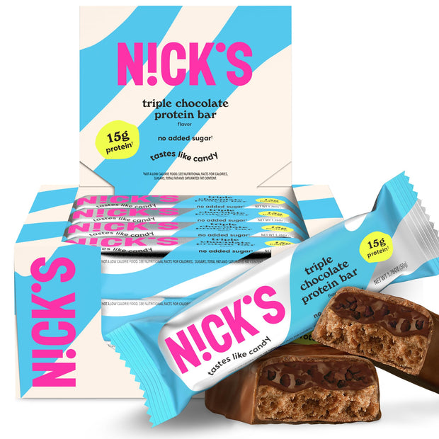 Nick’s Mint Chocolate Protein Bars – 12-Count Box | High Protein, Low Calories, Low Carbs, Keto Friendly, No Added Sugar