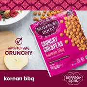 Saffron Road Roasted and Crunchy Sea Salt and Cracked Pepper Chickpeas | High Protein Snacks | Gluten-free, Vegan, Non-GMO, and Certified Halal and Kosher | 5.4oz Pouch | Pack of 6