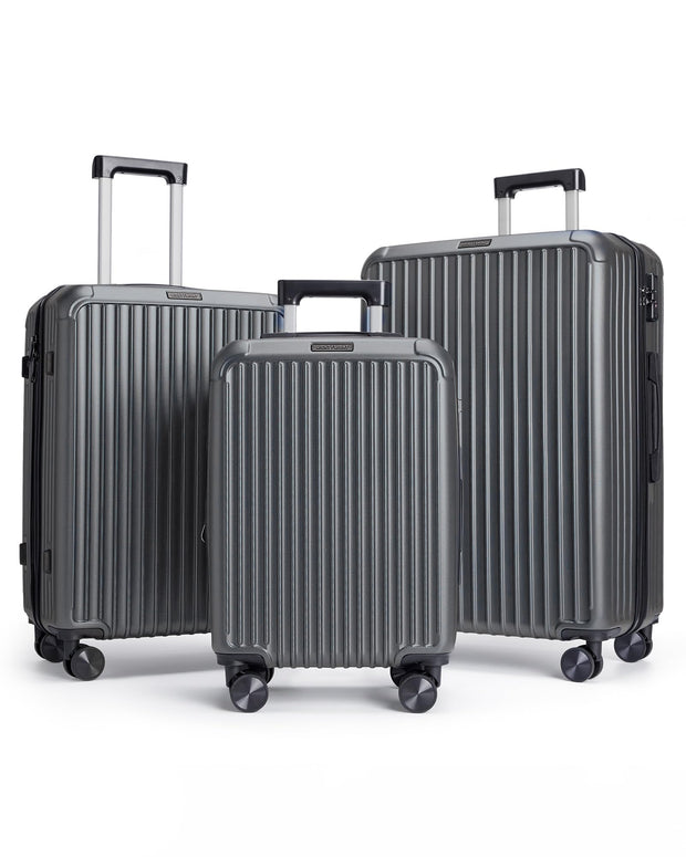 LIGHT FLIGHT Travel Luggage Sets, 3 Piece Set Suitcase with Spinner Wheels, Hardside Lightweight Luggage set with TSA Lock (20" 24" 28"), Navy Blue