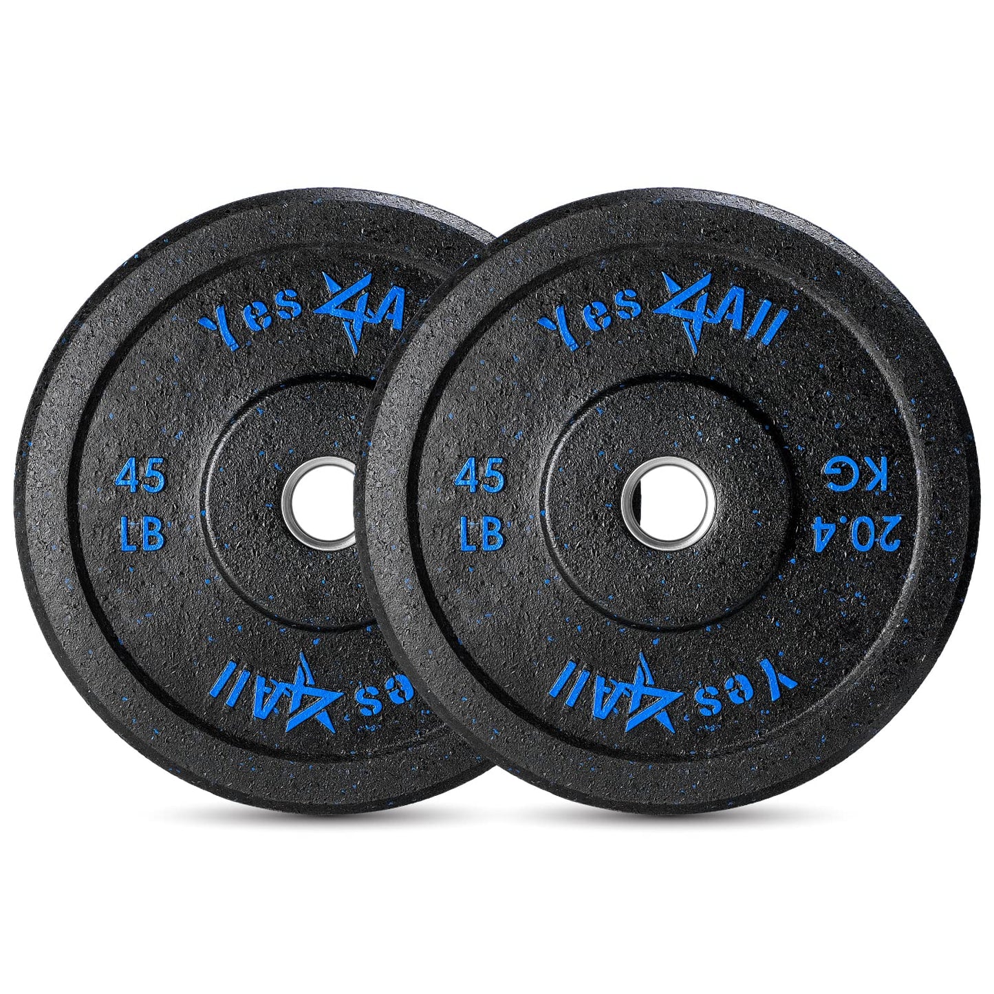 Yes4All 2" Bumper Plate, 10-190 LB Olympic Rubber Weight Plate with Steel Hub for WeightLifting, Strength Training, Home Gym, Less Impact, Absorb Bounce & Shock, Multiple Options