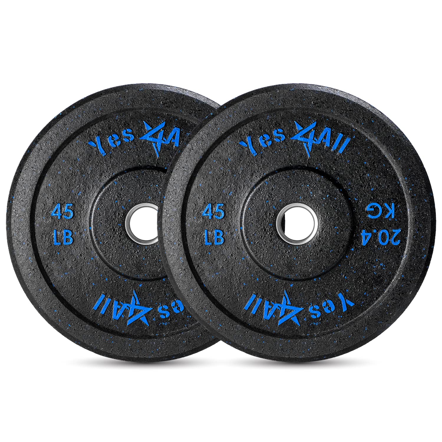 Yes4All 2" Bumper Plate, 10-190 LB Olympic Rubber Weight Plate with Steel Hub for WeightLifting, Strength Training, Home Gym, Less Impact, Absorb Bounce & Shock, Multiple Options