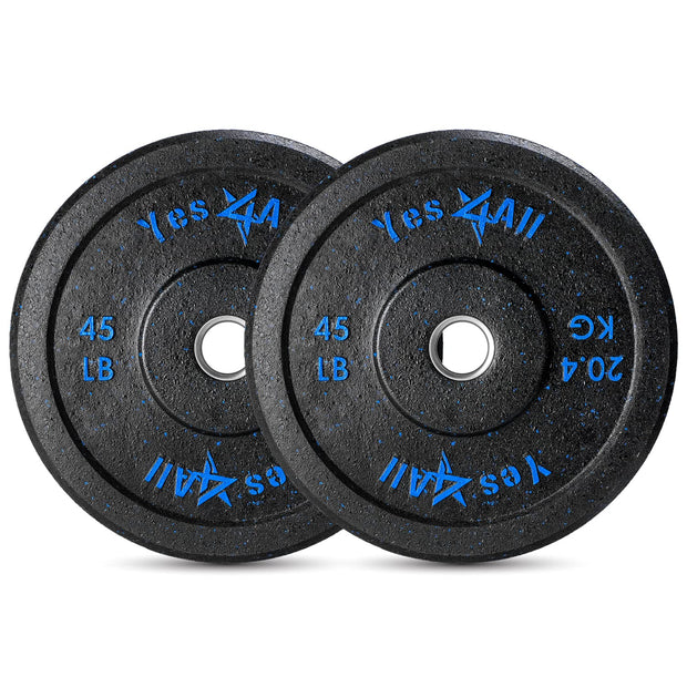 Yes4All 2" Bumper Plate, 10-190 LB Olympic Rubber Weight Plate with Steel Hub for WeightLifting, Strength Training, Home Gym, Less Impact, Absorb Bounce & Shock, Multiple Options