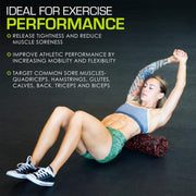 ProsourceFit High Density Foam Rollers 12 - inches Long, Firm Full Body Athletic Massage Tool for Back Stretching, Yoga, Pilates, Post Workout Muscle Recuperation, Black/Green