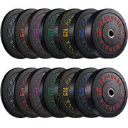 Papababe Weight Plates, 2-Inch Weights Plates Set, Floor Protective Rubber Weight Plates, 10-600lbs Bumper Plates for Barbell Strength Training & Weightlifting (Single/Pair/Full Set)
