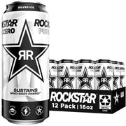 Rockstar Pure Zero Energy Drink,4 Flavor Pure Zero Variety Pack, 0 Sugar, with Caffeine and Taurine, 16oz Cans (12 Pack) (Packaging May Vary)